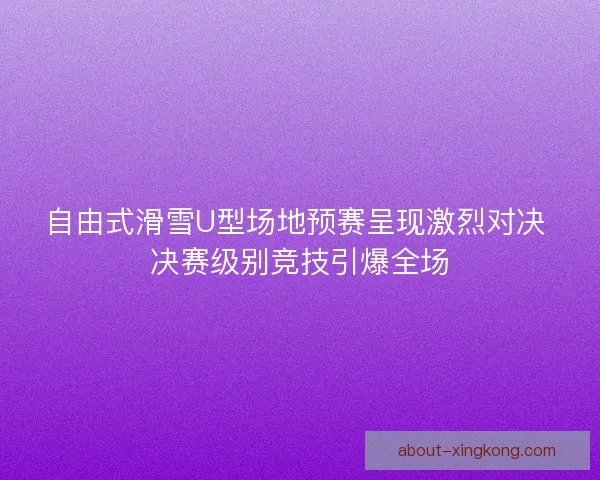 自由式滑雪U型场地预赛呈现激烈对决 决赛级别竞技引爆全场